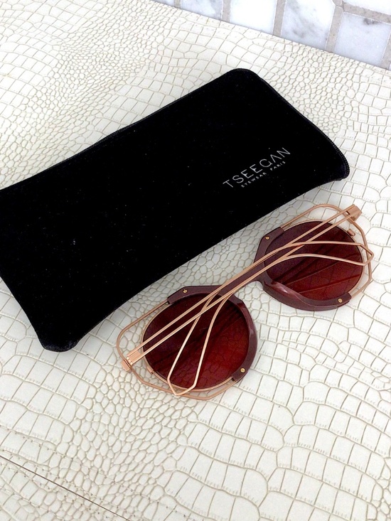 HI- QUALITY NEW/UNUSED TSEEGAN NAT - BURGUNDY/COPPER HANDMADE FRENCH SUNGLASSES main image 7